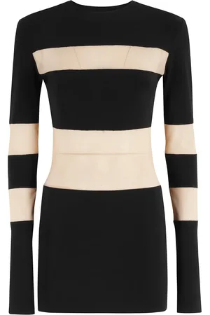 Norma Kamali Sukienki, Kobieta, Czarny, M, Czarno-beżowa Spliced Mini Sukienka