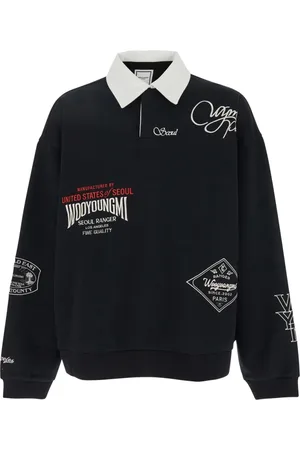 WOOYOUNGMI Bluzy, Mężczyzna, Czarny, S, Czarny Polo Męskie