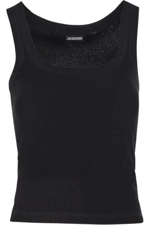 Jacquemus Koszulki, Kobieta, Czarny, S, Bawełniana bluzka Gros Grain