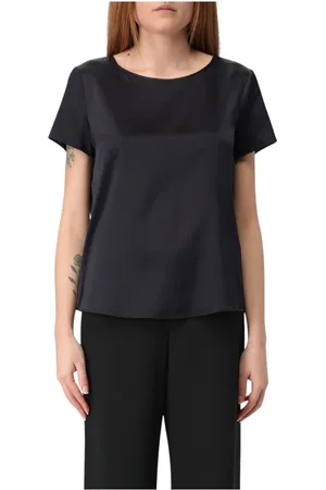 Emporio Armani Koszulki, Kobieta, Niebieski, XS, Niebieskie Kurtki Męskie