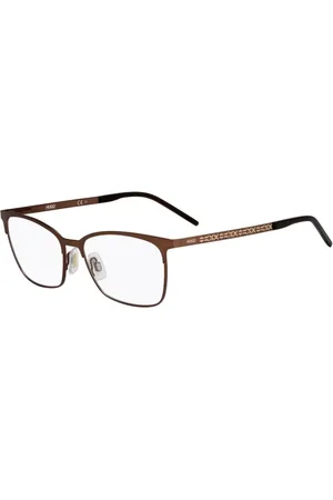 HUGO BOSS Akcesoria, Kobieta, brązowy, ONE SIZE, Czarne i Białe Okulary z Metalową Ramą
