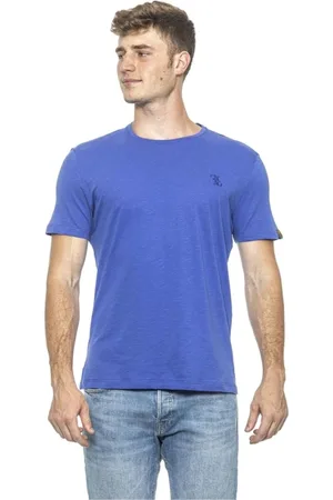 BILLIONAIRE Koszulki, Mężczyzna, Niebieski, S, Luksusowy Bawełniany T-shirt w Jasnoniebieskim