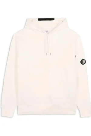 C.P. Company Bluzy, Mężczyzna, Beżowy, M, Len, Biała Bluza z Kapturem Styl Komfort