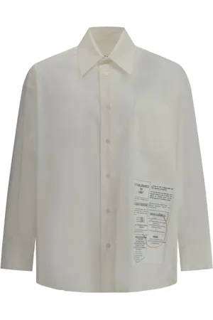 Maison Margiela Koszule, Mężczyzna, Biały, S, Oversized Shirt z Maxi Printem