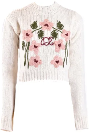 Dsquared2 Swetry, Kobieta, Biały, S, Stylowe Swetry dla Modnego Wyglądu