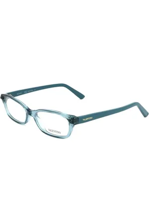 VALENTINO Akcesoria, Kobieta, Zielony, ONE SIZE, Len, Czarne Okulary z Acetatową Ramą