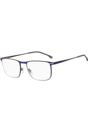 HUGO BOSS Akcesoria, Mężczyzna, Niebieski, ONE SIZE, Brązowe Okulary z Metalową Ramką