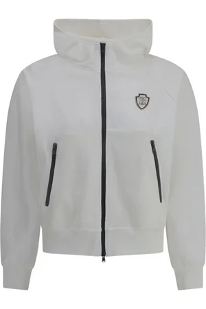 Brunello Cucinelli Bluzy, Kobieta, Szary, S, Elegancka Bluza z Podwójnym Zamkiem