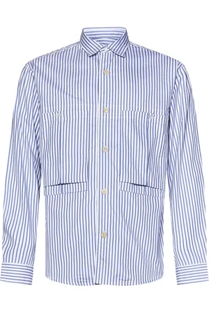 FORTELA Koszule, Mężczyzna, Niebieski, S, Bawełna, Niebieska Koszula W Paski Bawełniana Smart-Casual