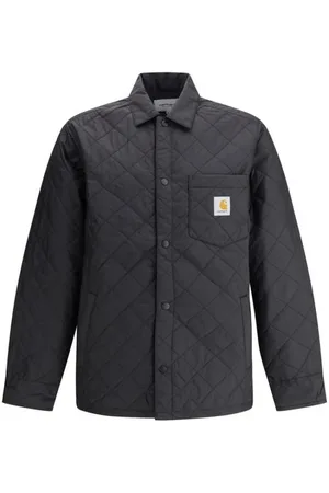 Carhartt Kurtki, Mężczyzna, Czarny, M, Pikowana kurtka robocza z klasycznym kołnierzem