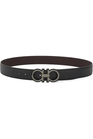 Salvatore Ferragamo Akcesoria, Mężczyzna, Czarny, 100 CM, Odwracalny Czarny Ciemnobrązowy Pasek