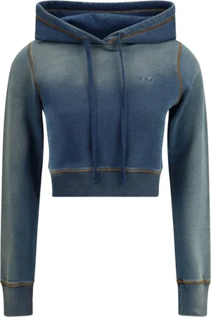 Diesel Bluzy, Kobieta, Niebieski, S, Vintage Oval D Hoodie