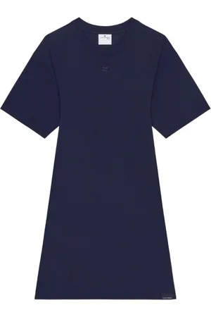Courrèges Sukienki, Kobieta, Niebieski, XS, Biała Mini Sukienka Elegancki Dodatek