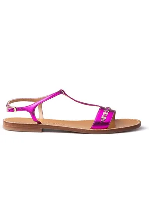 Salvatore Ferragamo Buty, Kobieta, Różowy, 37 EU, Fioletowa skórzana sandał z stylem 22Dic 53