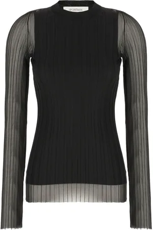 Sportmax Koszulki, Kobieta, Czarny, M, Stylowy TOP dla aktywnego trybu życia