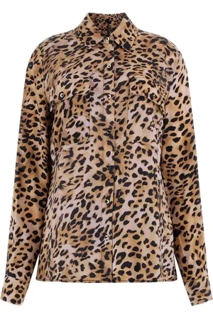 Guess Bluzki, Kobieta, Beżowy, XS, Bluzka w Panterkę