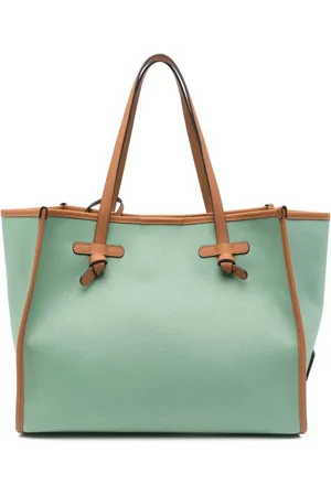 Gianni chiarini Torebki, Kobieta, Zielony, ONE SIZE, Len, Zielona Torba Shopper dla Kobiet
