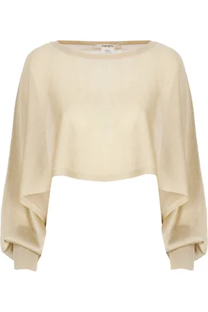 KANGRA CASHMERE Swetry, Kobieta, Żółty, S, Kaszmir, Złota Bluzka z Kaszmiru z Szczegółami Lurex