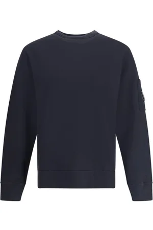 C.P. Company Bluzy, Mężczyzna, Niebieski, M, Bluza z logo na kołnierzu