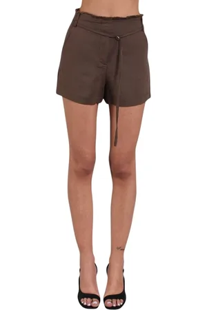 Patrizia Pepe Szorty, Kobieta, brązowy, XS, Len, Flowy Linen Viscose Shorts