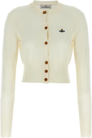 Vivienne Westwood Swetry, Kobieta, Biały, M, Biała Cropped Cardi Sweter