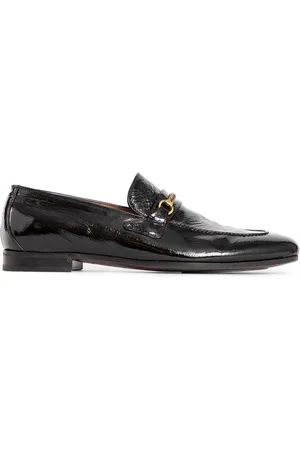 Tom Ford Buty, Mężczyzna, Czarny, 41 EU, Czarny Lakierowany Loafer z łańcuchem