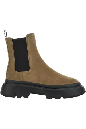 Hogan Buty, Kobieta, brązowy, 37 1/2 EU, Zamsz, Brązowe Zamszowe Slip-On Botki