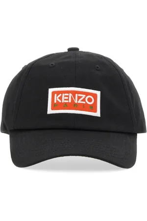 Kenzo Akcesoria, unisex, Czarny, ONE SIZE, Bawełna, Czapka z daszkiem z logo i twardym daszkiem