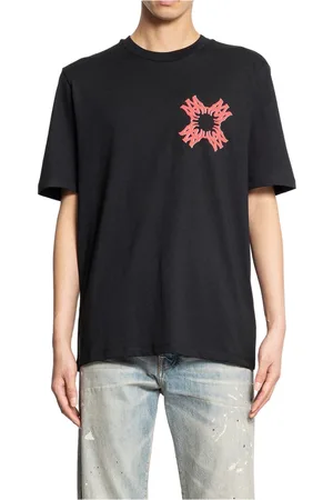 AMIRI Koszulki, Mężczyzna, Czarny, L, Quad Tee Monogram Graficzny T-shirt