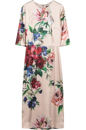 Dolce & Gabbana Sukienki, Kobieta, Wielobarwność, S, Elegancka Sukienka Midi dla Kobiet