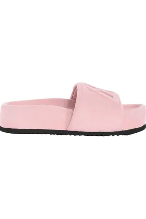 vic matiè Buty, Kobieta, Różowy, 39 EU, Denim, Jeansyowe Sandały na Niskim Obcasie