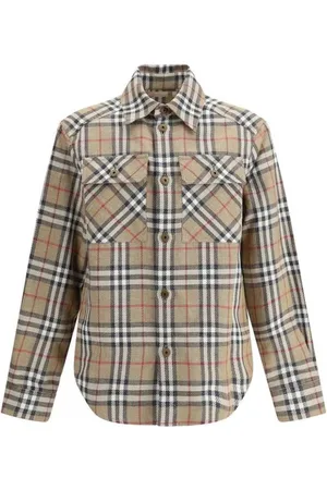 Burberry Koszule, Mężczyzna, brązowy, M, Koszula z bawełny w kratę z klasycznym kołnierzem