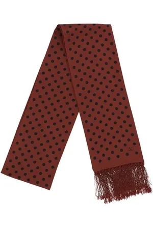 VALENTINO GARAVANI Akcesoria, Mężczyzna, Czerwony, ONE SIZE, Len, Jedwabny Szal w Kropki