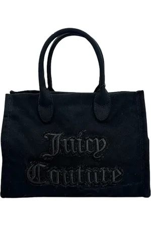 Juicy Couture Torebki, Kobieta, Czarny, ONE SIZE, Czarna zniszczona torba z płótna
