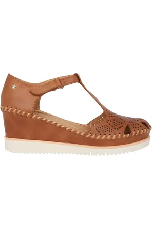 Pikolinos Buty, Kobieta, brązowy, 42 EU, Brązowe sandały na koturnie dla kobiet na lato