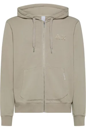 sun68 Bluzy, Mężczyzna, Beżowy, XL, Vintage Broken Fleece Hoodie Zip