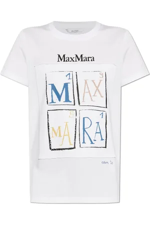 Max Mara Koszulki, Kobieta, Biały, XS, Bawełna, T-shirt `Colibri`