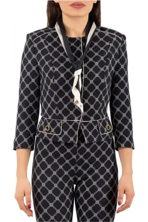 Elisabetta Franchi Kurtki, Kobieta, Czarny, XL, Elegancka Czarna Kurtka