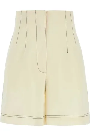 Serafini Szorty, Kobieta, Beżowy, S, Len, Ivory Polyester Blend Shorts