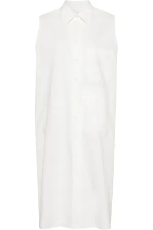 Maison Margiela Sukienki, Kobieta, Biały, S, Bawełna, Biała Sukienka Maxi z Bawełnianej Popeliny