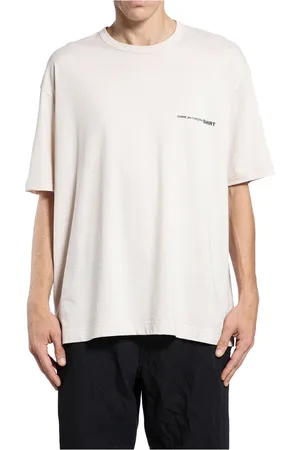 Comme des Garçons Koszulki, Mężczyzna, Beżowy, XL, Jersey Logo Print T-Shirt