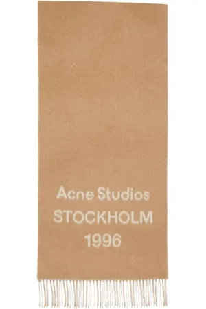 Acne Studios Akcesoria, unisex, brązowy, ONE SIZE, Luksusowy Brązowy Szal Wełniany