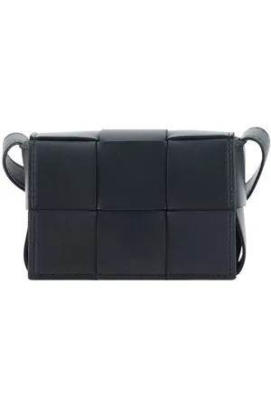 Bottega Veneta Torebki, Kobieta, Czarny, ONE SIZE, Pleciona Mini Torba na Ramię z Lnu