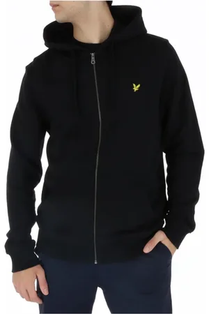 Lyle & Scott Bluzy, Mężczyzna, Czarny, M, Bawełna, Bawełniana bluza z kapturem i zamkiem błyskawicznym