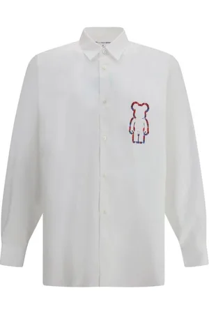Comme des Garçons Koszule, Mężczyzna, Biały, M, Koszula z nadrukiem misia