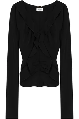 Saint Laurent Bluzki, Kobieta, Czarny, S, Elegancka Bluzka dla Kobiet