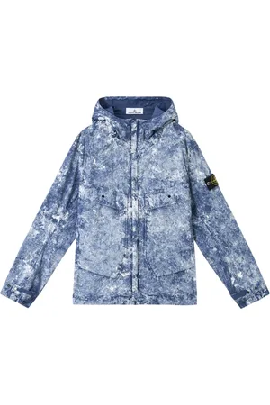 Stone Island Kurtki, Mężczyzna, Wielobarwność, M, Biała Pigmentowa Kurtka z Kapturem Stretch Canvas