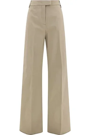 Thelatest Spodnie, Kobieta, Beżowy, M, Elegant Wide Leg Pants