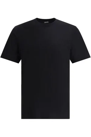 Ermenegildo Zegna Koszulki, Mężczyzna, Czarny, S, Monogram Logo T-shirt