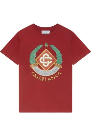 Casablanca Koszulki, Mężczyzna, Czerwony, S, Czerwony Bawełniany T-shirt Tenisowy